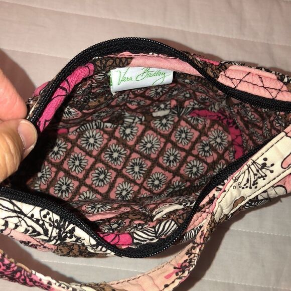 VB Mocha Rouge Mini Hobo Quilted Bag and Wallet Set Brown White Fuchsia Pink - Picture 12 of 15